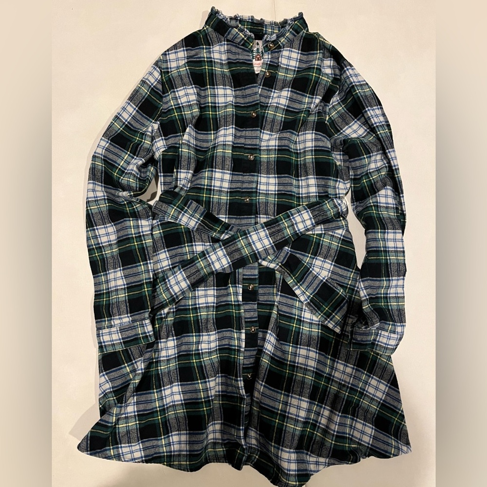 SOLD - Kiel James Patrick - woodland fir plaid flannel dress